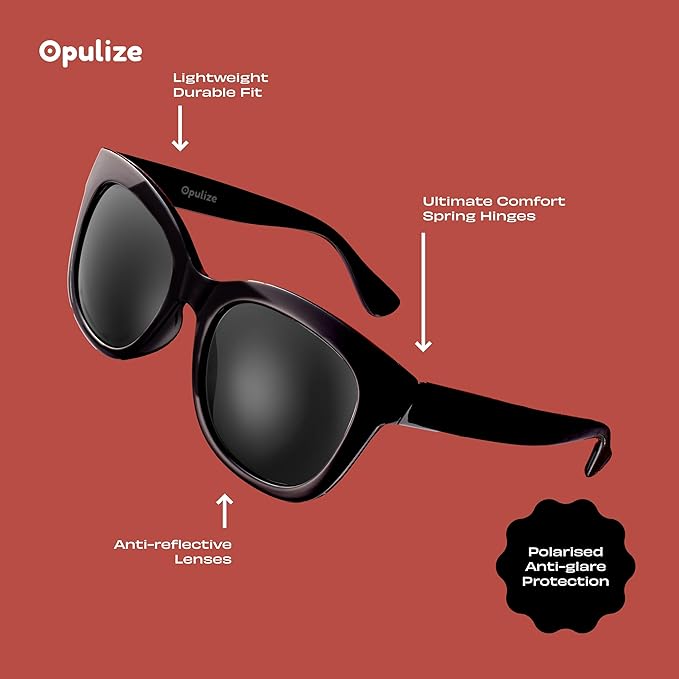 OPULIZE BIG Sunglasses - Bold Fashion Frame - Brown Tinted Lens - Anti-reflective & Anti-Glare - Polarised Lenses With UV400 Protection - Spring Hinges - Brown Tortoiseshell - Mens Womens