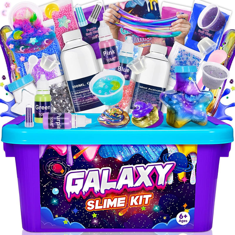 Kids Slime Making Kit – DIY Galaxy Slime Gift Set for Girls & Boys (Ages 6–12)