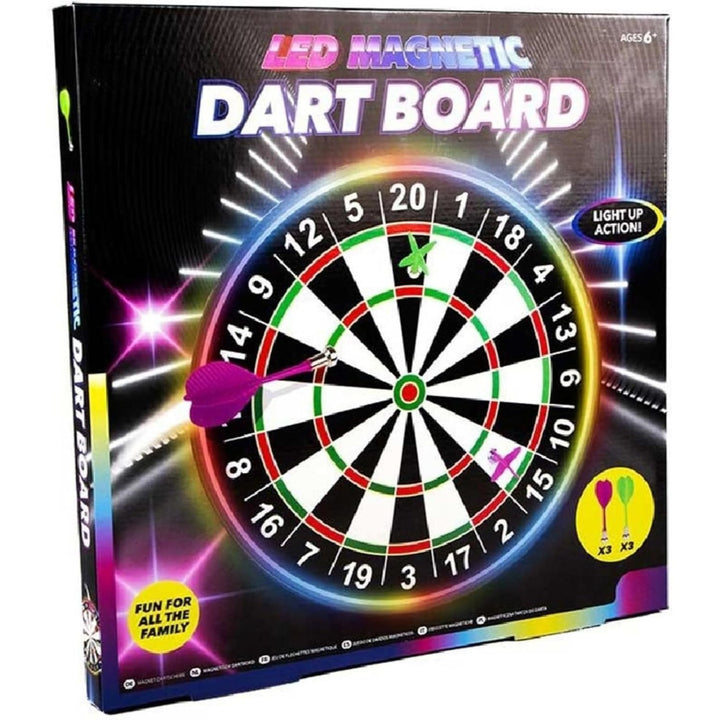 Magnetic Dartboard Set – LED Light-Up Safe Darts Game for Kids (41cm)