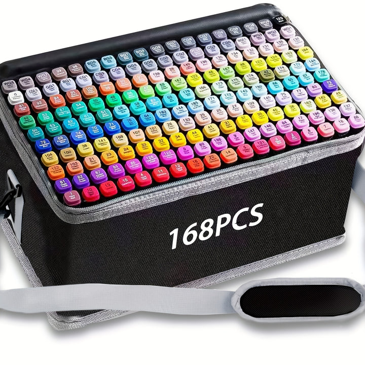 120/168 Colours Alcohol Markers – Dual Tip Art Pens with Carry Bag & Stand