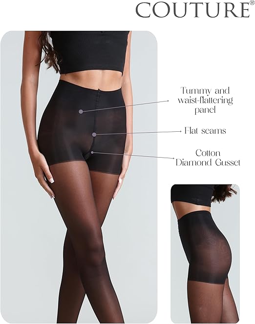 10 Den Ultimate Comfort Shaper Tights - Black - Small