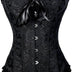 Everbellus Sweetheart Overbust Satin Lace Boned Corset Bustier Black L