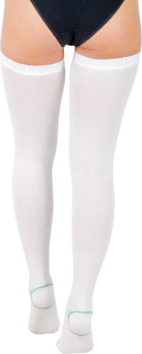 invera Anti-Embolism Compression Stockings Thigh High Unisex Ted Tube Socks 15-20 mmHg Moderate Level, White, X-Large (1 Pair)