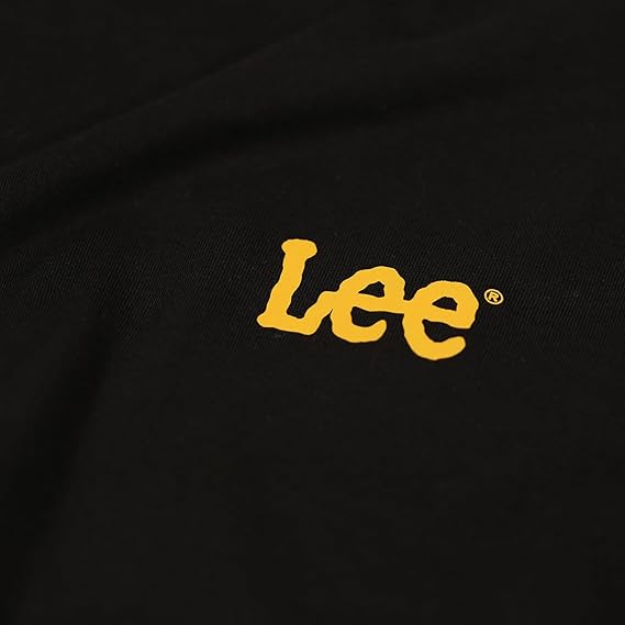 Lee Mens T Shirt  Pack of 2 in Black/Grey Standard Fit with Crew Neck and Branded Logo - Cotton Rich Super Soft & Comfortable Loungewear