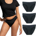 BLOSSOM PERIOD PANTIES Bikini Style 3 Pack| Ultra-Soft, Comfortable, Breathable Spandex 4 Layer Leak Proof Menstrual Underwear| Period Underwear for Teens and Women| Waterproof Layer 2XL Black