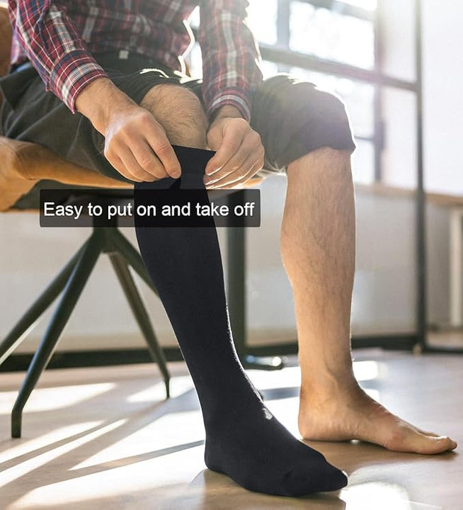 2 Pairs Medical Compression Socks for Women & Men 20-30 mmHg, class 2, Best Graduated Stockings Support Fit for Travel Flight Running Varicose Veins Pregnancy Nurses (Black+Beige, XL)