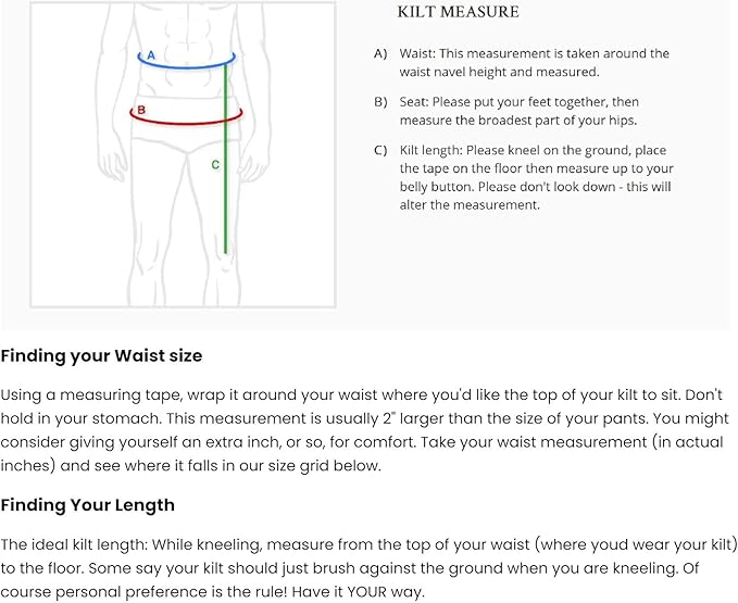 Active Men's Wedding Utility Kilts (Black, 46'')