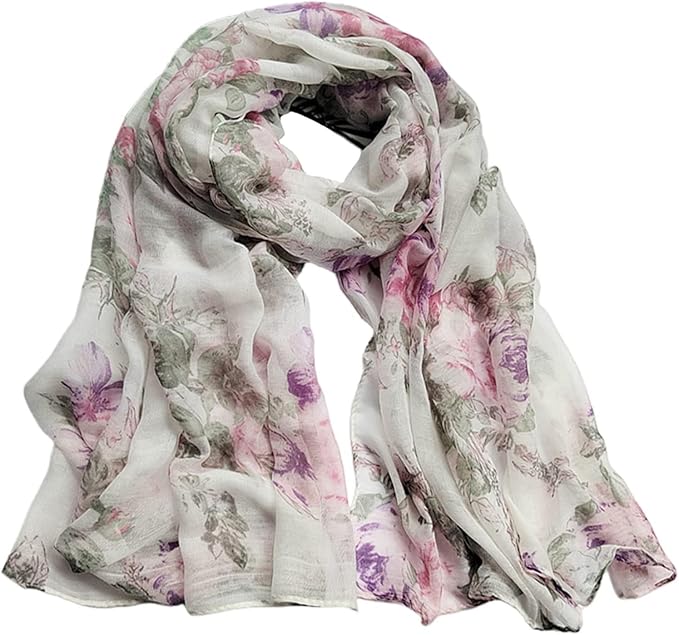 FAIRYGATE Scarf Gifts for Women Flower Scarf Scarfs for Women Ladies Lightweight Fashion Animal Print Soft Women's Scarves & Wraps 4026