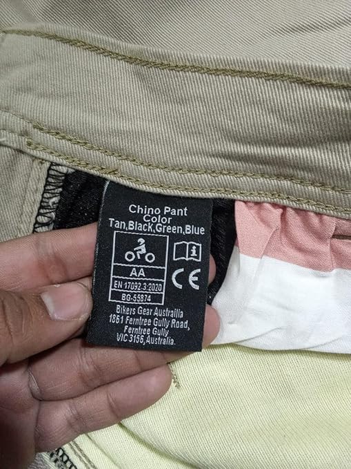 Bikers Gear Australia Unisex Kc0020-30r Kevlar Lined Modern Style Chino Motorcycle Jeans CE Protection, Tan Chino, 30 UK