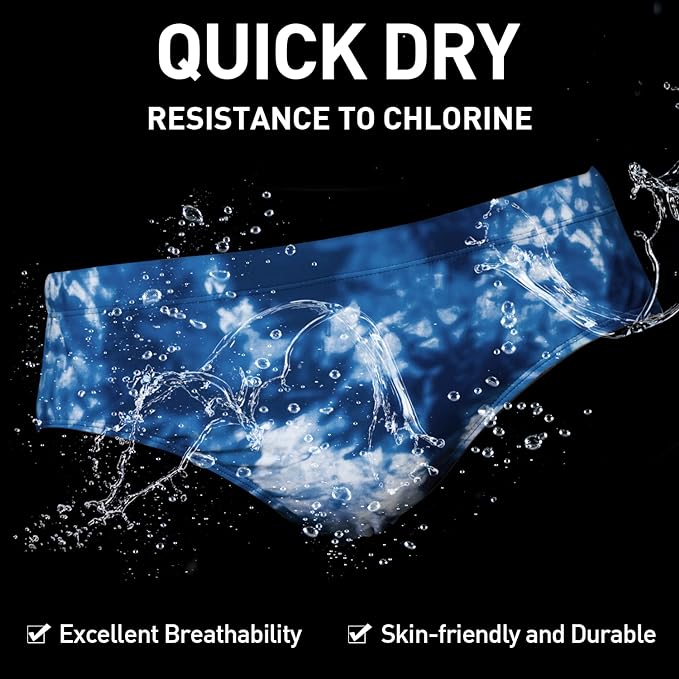 Arcweg Men's Swimming Trunks Briefs Low Waist with Removable Pad Swimwear Elastic Beach Shorts Boxers Underwear