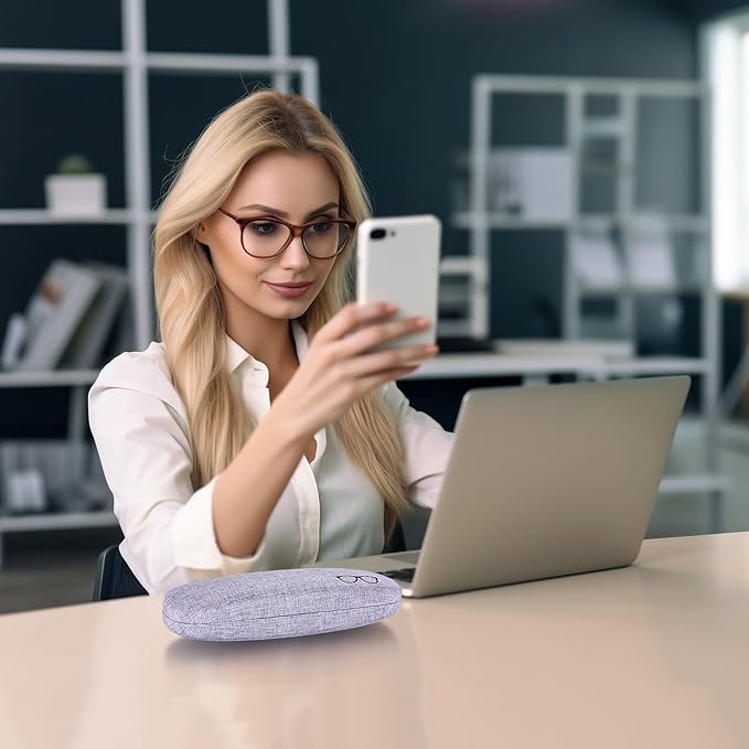 SHACHENH 4 Pcs Glasses Case Hard Shell Eyeglasses Case, PU Leather Protective Glasses Cases, Sunglasses Case, Spectacle Cases for Women Men, Hard Glasses Cases for Sunglasses Reading Glasses Storage