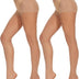CozyWow 20 Denier Sheer Tights for Women,High Waist Control Top Silk Stockings,Comfortable Women's Pantyhose with Reinforced Toes 2Beige-L