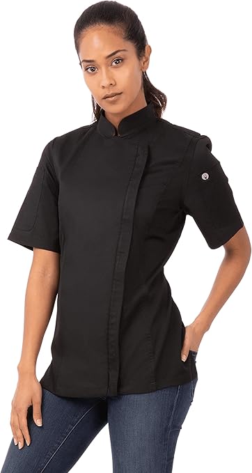 Chef Works Women's Springfield Chef Coat Jacket, Black, 3X-Large