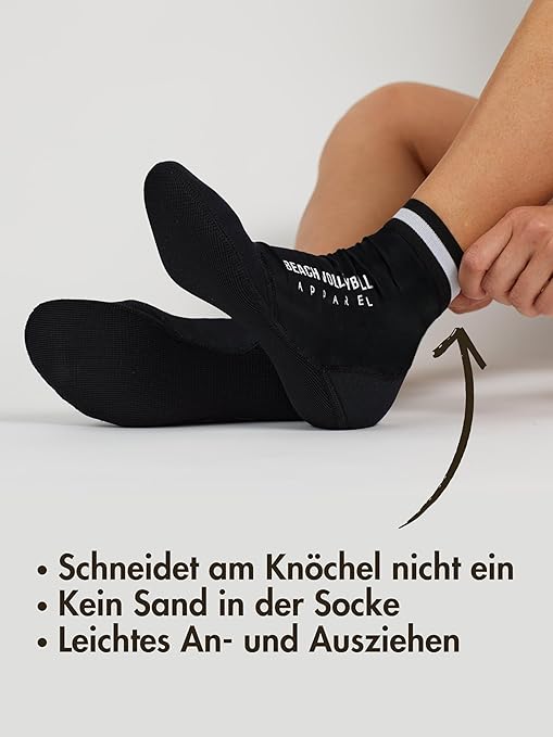 Beach Volleyball Apparel Neoprene Sand Socks (Black, UK 5-7.5 M