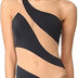 Norma Kamali Women's Snake Mio One Piece Swimsuit, Black with Nude Mesh, S