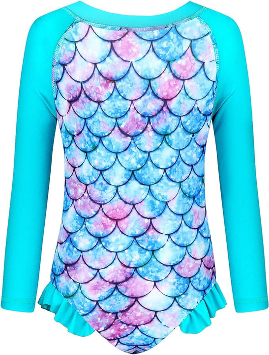 Vine Girls Swimsuit One Piece Swimwear Long Sleeve