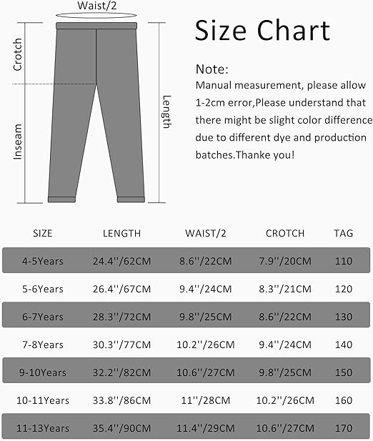 JOCMIC Girls Fleece Lined Leggings Winter Thermal Trousers Pants Thick and Warm Pack of 2 Black, 5-6 Years, Tag 120
