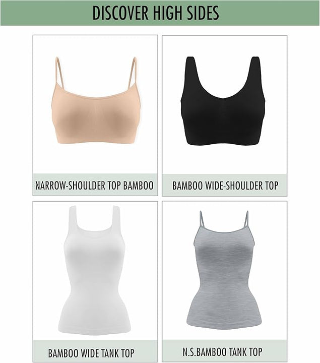 Risalti Bamboo Narrow-Shoulder Bras - Women's Seamless, Crop & Bralette Tops - Made in Italy, Black, S-M