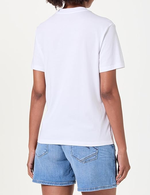 Calvin Klein Jeans Women's A- Logo CN Tee LV047C905G Tees, White (Brilliant White), XS