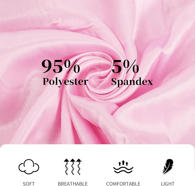 BBXWANG Womens Silk Satin Pajamas, Button up Cardigan Loungewear Pjs Shorts Set, Bridesmaid Short Sleeves Pyjamas Sleepwear Pink XL