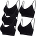 BQTQ Pack of 5 Bralettes, V-Neck, Cami Top Bra, Women’s Bralette, Sleeping Bra for Women, Girls, black, XXL