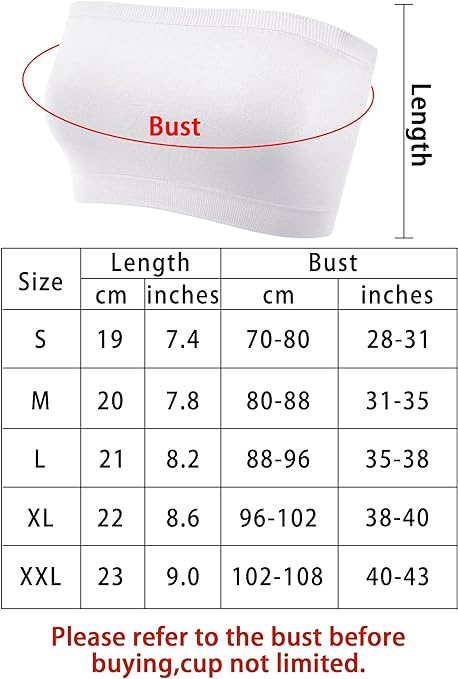 4 Pieces Strapless Bandeau Bra, Seamless Bralettes Stretchy Non Padded Bandeau Tube Top Bra for Women(Vivid Colors,X-Large)