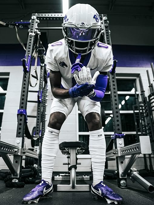 Nxtrnd XTD Scrunch Football Socks, Extra Long Padded Sports Socks for Men & Boys, White, Large