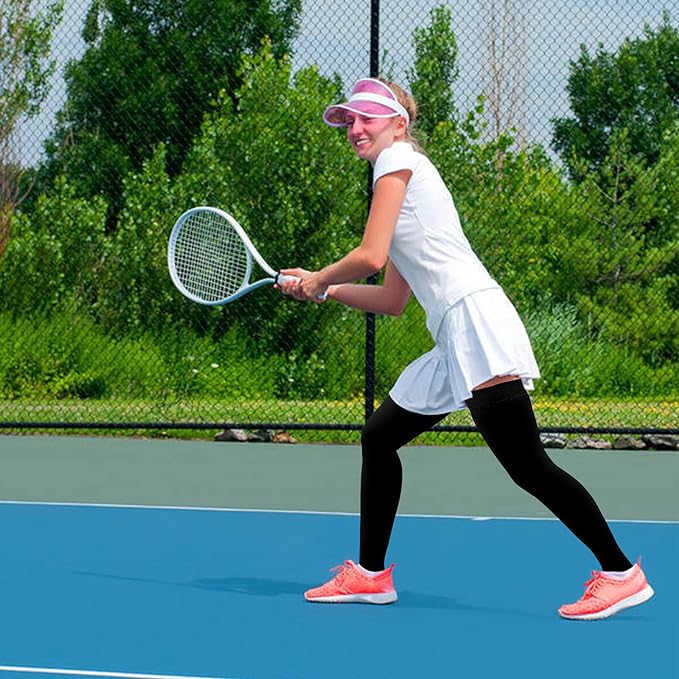 Evolyline Thigh High Compression Stockings for Women & Men 20-30 mmHg, Medical Closed Toe Firm Graduated Support Stockings Compression Socks for Varicose Veins Flying Edema Flight Running Pregnancy, Black, M