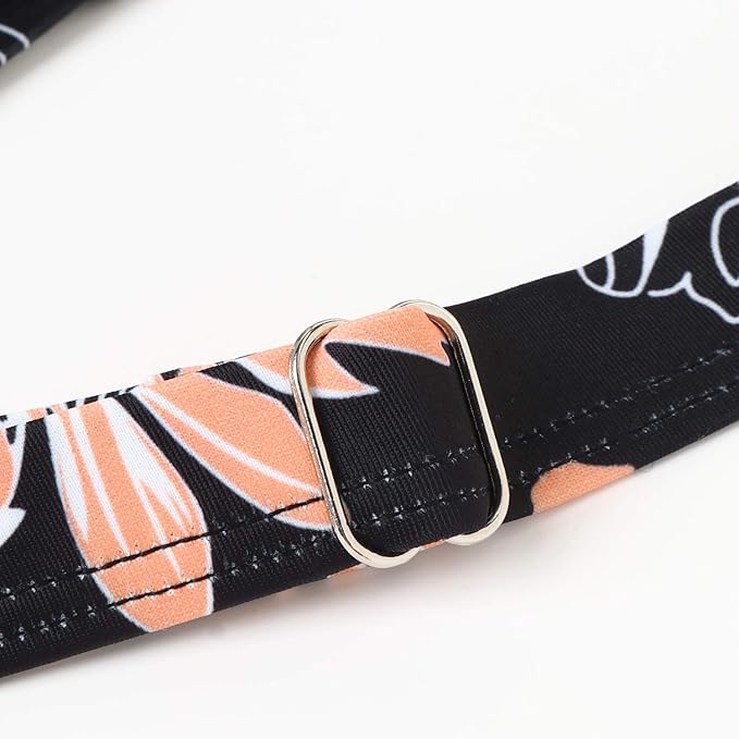 DOULAFASS Women Ruffle Tankini Set with Boyshort 2 Piece Plus Size Swimsuit Swimwear Pink/Black, L