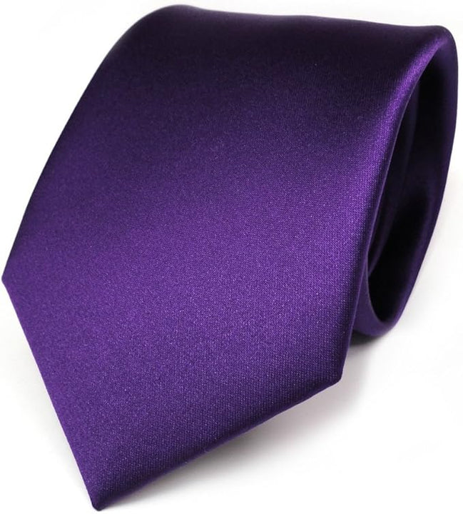 TigerTie Designer Satin tie necktie in lila dark-purpleviolet all-one-color Polyester