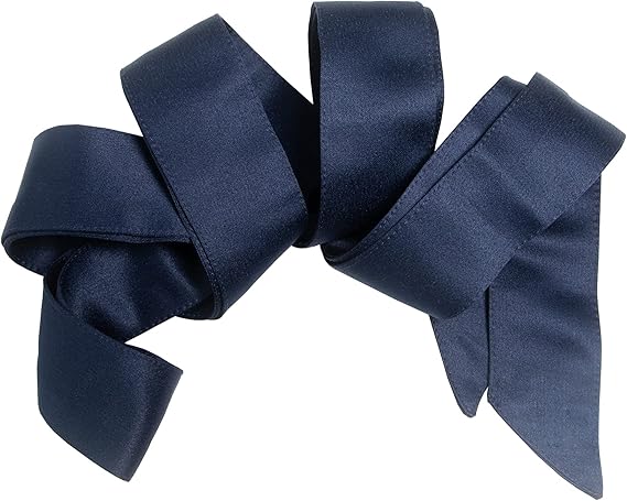 Maya Deluxe Women's Belt Ladies Satin Sash Waist Tie Ribbon Bow Accessory for Bridesmaids Bridal Wedding Prom Evening Occasion, Navy, L-XL