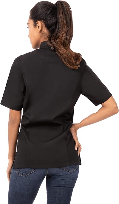 Chef Works Women's Springfield Chef Coat Jacket, Black, 3X-Large