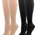 2 Pairs Medical Compression Socks for Women & Men 20-30 mmHg, class 2, Best Graduated Stockings Support Fit for Travel Flight Running Varicose Veins Pregnancy Nurses (Black+Beige, XL)