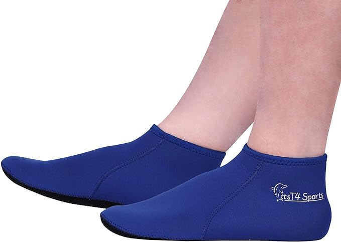 FitsT4 Wetsuit Socks Thermal 3mm Neoprene Water Socks Anti-slip for Men Women Diving Snorkeling Swimming Surfing Sailing Kayaking and Beach Sports, blue, XS