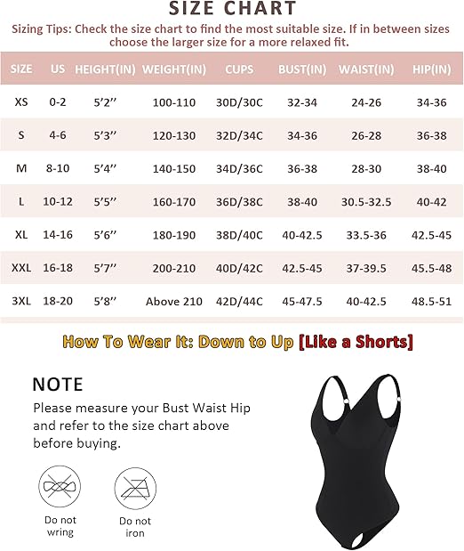 FeelinGirl Shapewear Bodysuits for Women Tummy Control Body Shaper Thong Body Suits Deep V Neck Going Out Tank Tops（Black 3XL）