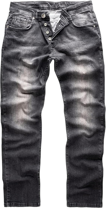 Rock Creek Men's Jeans Trousers Denim Stretch Regular Fit Jeans Stonewashed W29-W44, Rc-2158-grey, 42 W/38 L