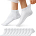 FALARY Trainer Ankle Socks for Men Women 10 Pairs Sport Low short White 6-8