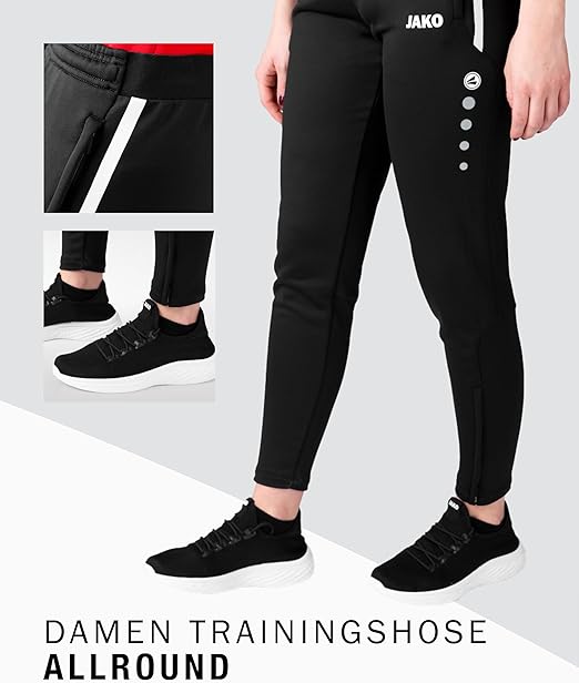 JAKO Women's All-Round Training Trousers Tracksuit Bottoms Long, Black, 38