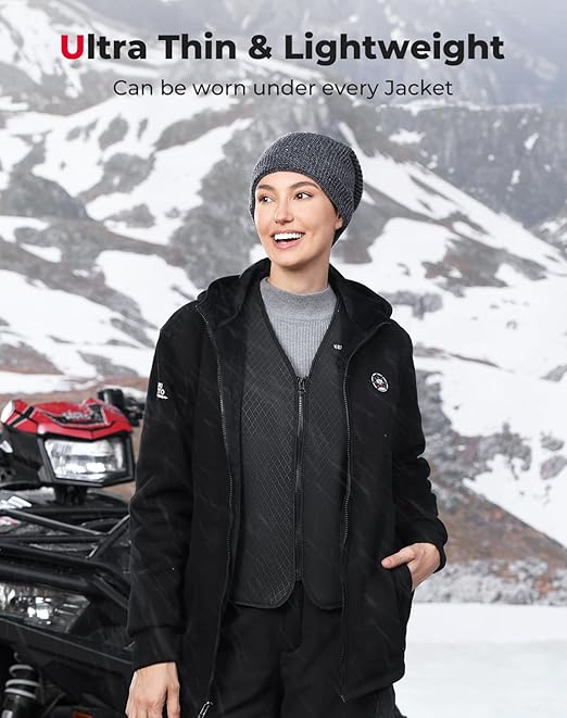 KEMIMOTO Women's Heated Vest, Rechargeable Heated Vest 3 Stalls Adjustable Temperature Warm Jacket, Electric Heated Gilet 8 Heating Zones, Outdoor Motorcycles Activities(Battery Pack Not Included)