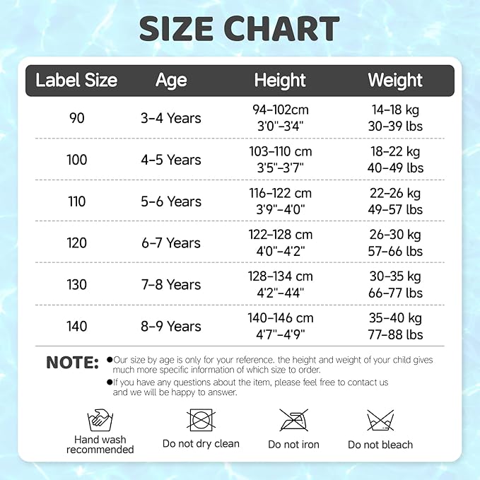 WYTbaby Girls Swimming Costume Uv Protection 2pcs Long Sleeve Mermaid Swimsuit Girls Rash Guard Summer Beach Swimming Set for 8-9 Years