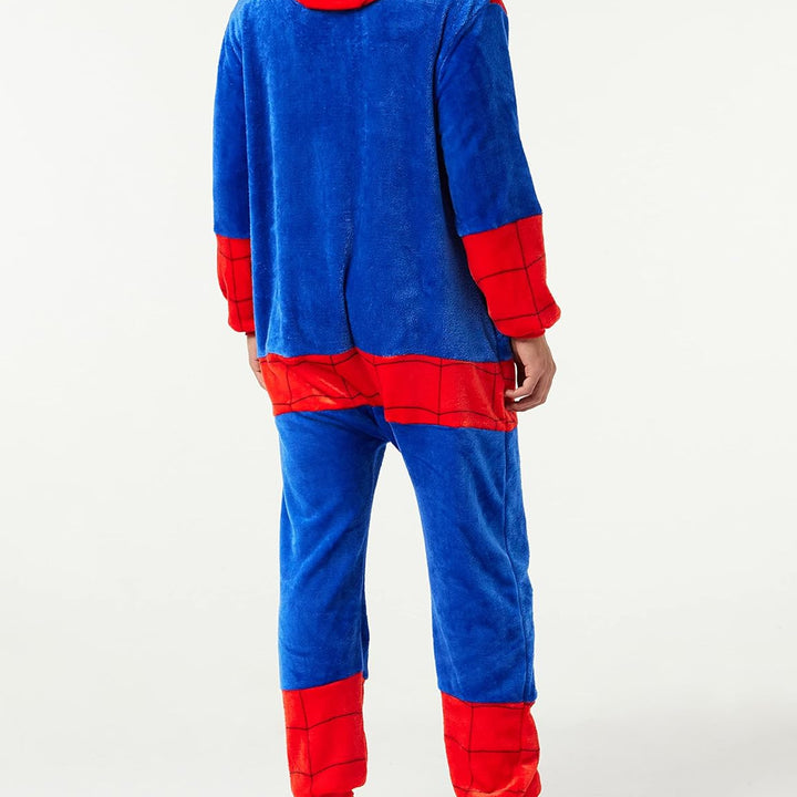 Everglamour SPIDER MAN ONESIE BODYSUIT LARGE,Red and Blue