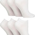 Gentle Grip - 6 Pairs Diabetic Trainer Socks for Women | Non Elastic Soft Top Extra Wide Ankle Socks (4-8, White)