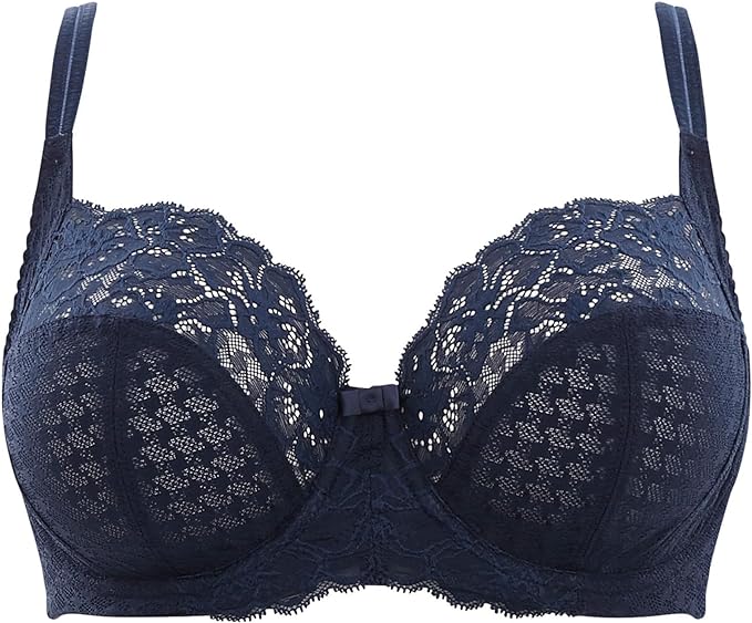 Panache Women's Envy Lace Stretch Full Cup Bra, Opaque, Navy, 36F