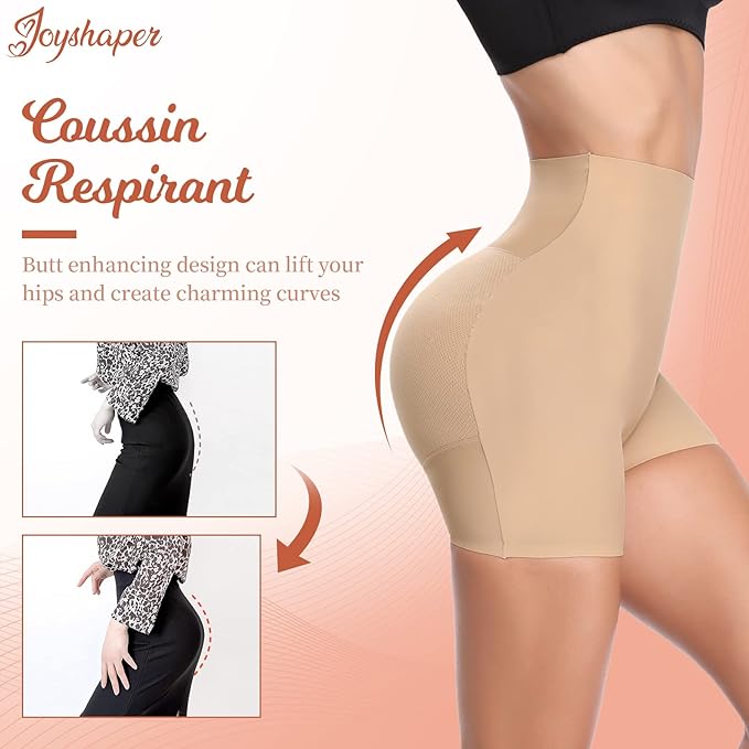 Joyshaper Butt Lifter Shorts Women Padded Panty Control Knickers Underwear Hip Enhancer Shapewear Beige S
