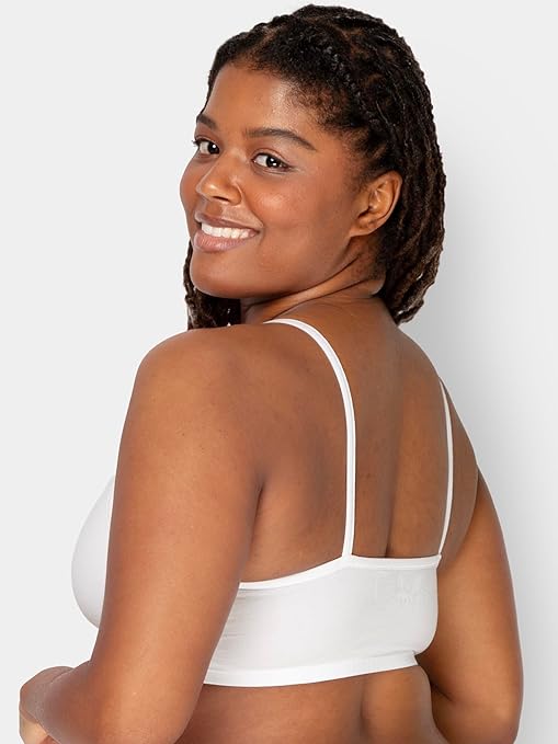 Fruit of the Loom Women's Spaghetti Strap Cotton Pullover Sports Bra Value Pack, Opaque, Black/White/White/Heather Grey 4-Pack, 38 (Pack of 4)