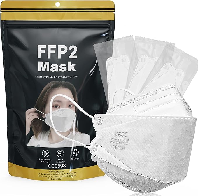 25 PCS INDIVIDUALLY WRAPPED FFP2 Face Masks Uk certified face masks FFP2 mask N95 face Mask uk n95 mask respiaror 4-Layer Filtering FFP2 Mask with CE Marks – UK'