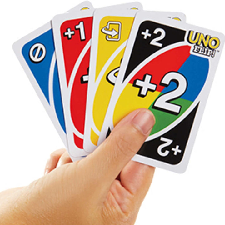 UNO FLIP! Family Card Game for Adults, Teens & Kids, Double-sided Deck with Special Flip Card, 112 Cards in Storage Tin, 7 Year Old and Up,