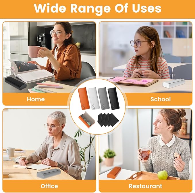 KATIMI 4PCS Glasses Case Hard Shell PU Leather Women Men, Magnetic Hard Glasses Case with 4 Cleaning Cloth for Sunglasses Storage, Portable Hardshell Eyeglasses Case (4 Colours)