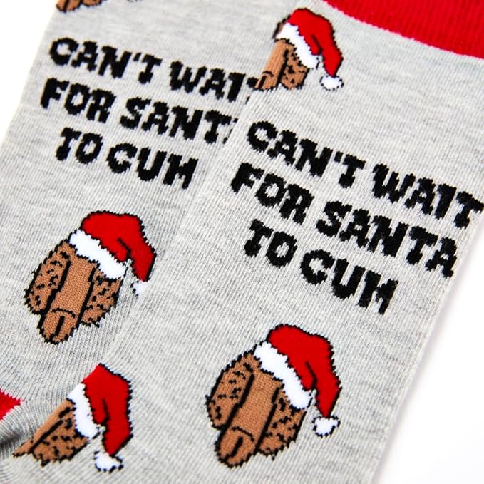 Urban Eccentric Unisex Can't Wait For Santa To Cum Christmas Socks | Gift | 1 Pair | Cotton Rich Socks | Premium Socks | Novelty | Gifts