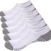 YUEDGE Womens Trainer Socks White Low Cut Ankle Socks Breathable Cotton No Show Cushioned Running Socks Invisible Sports Socks for Women Size 4-7, Multipack, 6 Pairs